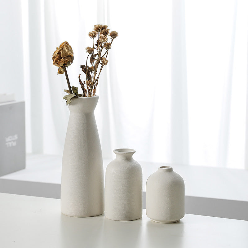 Modern Ceramic Vase Set of Three Decorative Planters