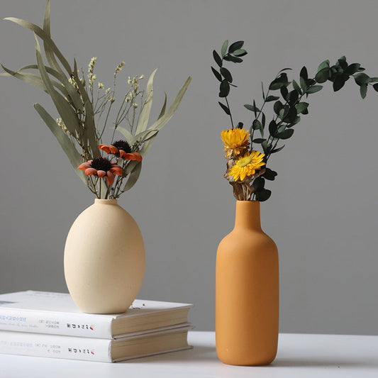 Modern Ceramic Three-Piece Vase Set for Home Decor