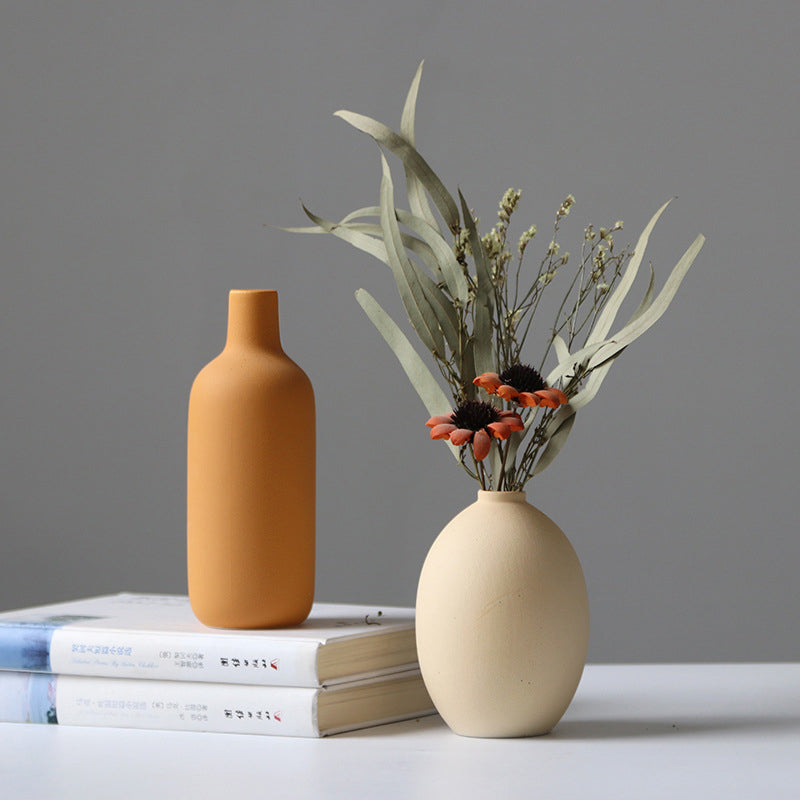 Modern Ceramic Three-Piece Vase Set for Home Decor