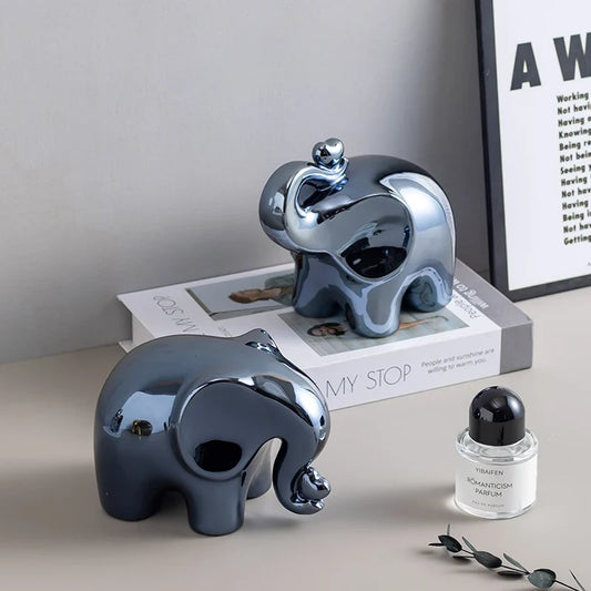 Cartoon Elephant Figurine Boho Home Decor Ornament for Display