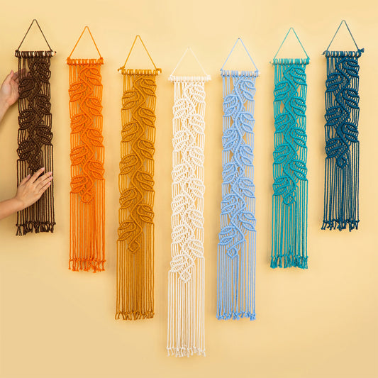 Vela Vertical Macrame Wall Hanging Earth Blue Decor