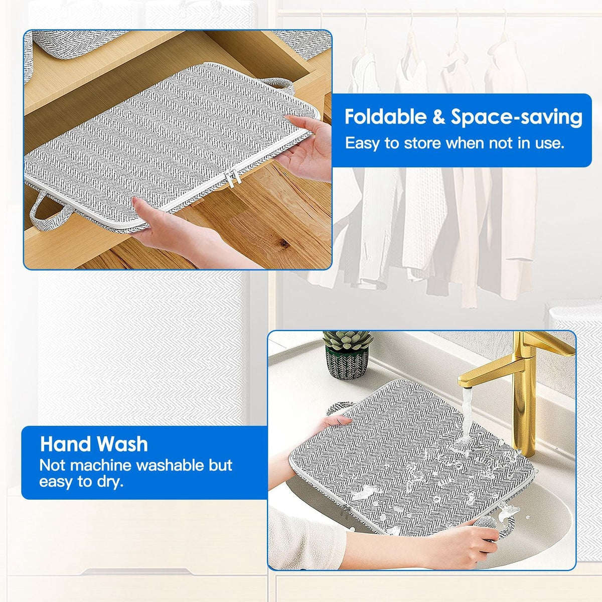 4-Pack Foldable Nonwoven Storage Bags with Zipper Lids