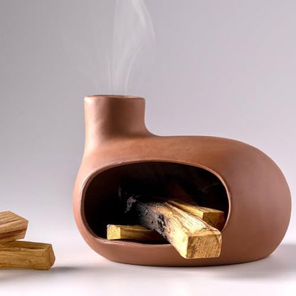 Ceramic Incense Burner with Palo Santo and Sage