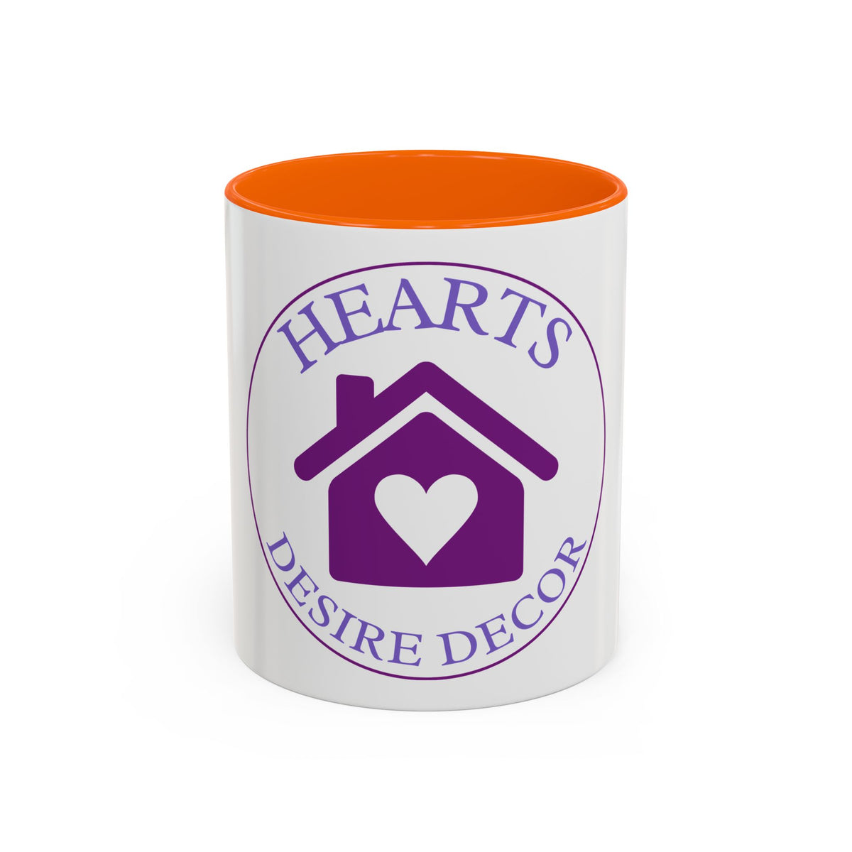 Hearts Desired Decor Accent Coffee Mug — Purple Home & Heart Logo (11/15 oz)