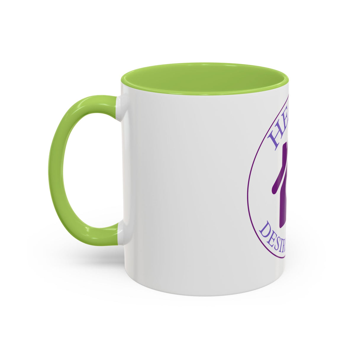 Hearts Desired Decor Accent Coffee Mug — Purple Home & Heart Logo (11/15 oz)