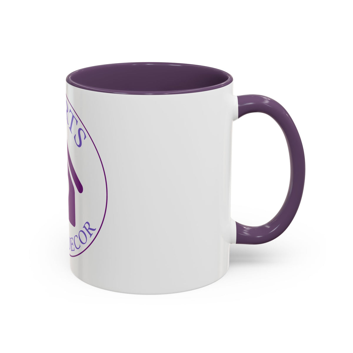 Hearts Desired Decor Accent Coffee Mug — Purple Home & Heart Logo (11/15 oz)