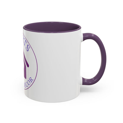 Hearts Desired Decor Accent Coffee Mug — Purple Home & Heart Logo (11/15 oz)