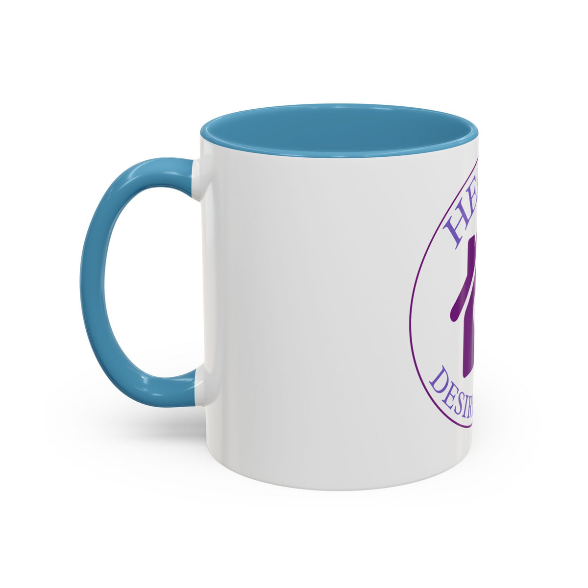 Hearts Desired Decor Accent Coffee Mug — Purple Home & Heart Logo (11/15 oz)