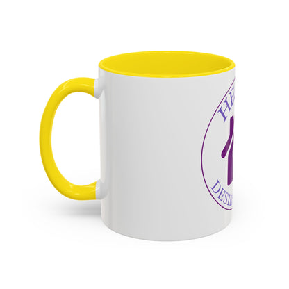 Hearts Desired Decor Accent Coffee Mug — Purple Home & Heart Logo (11/15 oz)