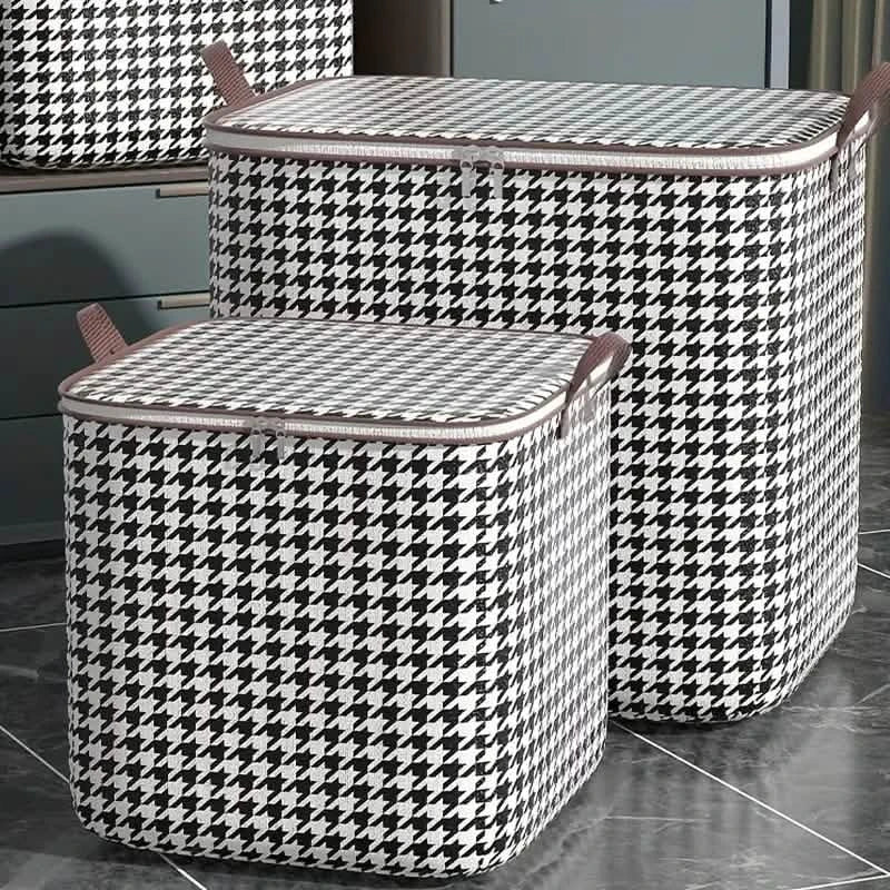 2-Pack Foldable Nonwoven Quilt Storage Bags with Organizer