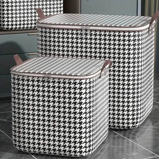 2-Pack Foldable Nonwoven Quilt Storage Bags with Organizer