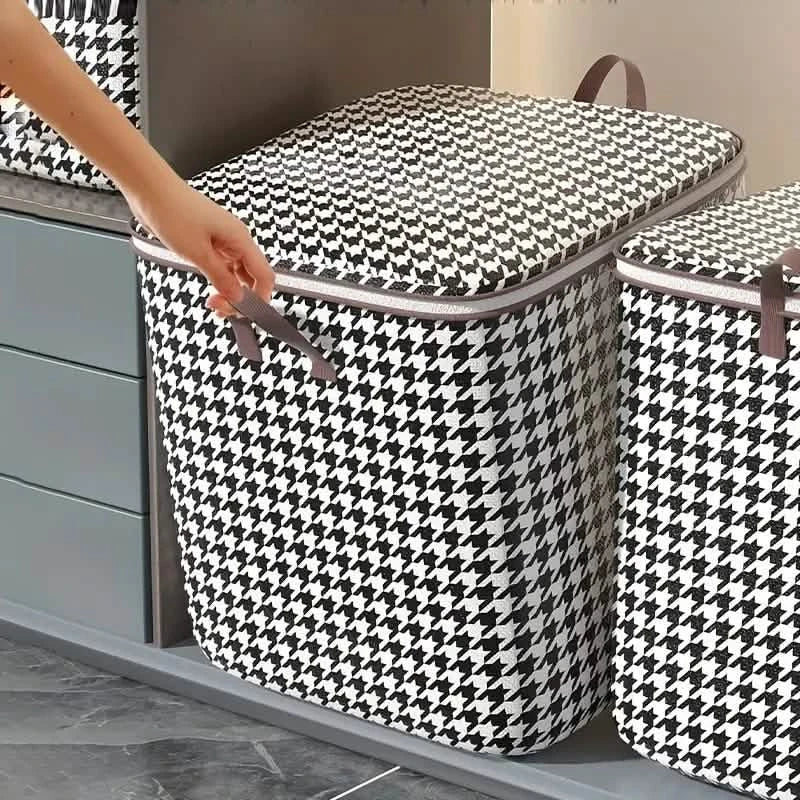 2-Pack Foldable Nonwoven Quilt Storage Bags with Organizer