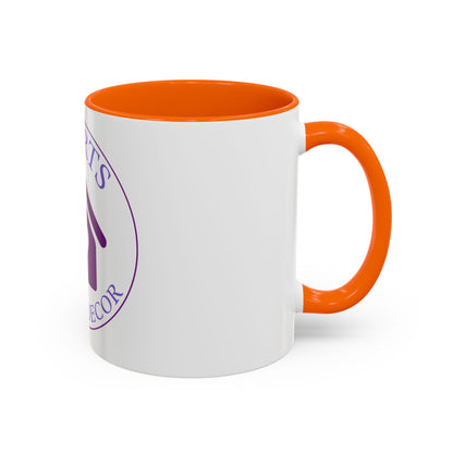 Hearts Desired Decor Accent Coffee Mug — Purple Home & Heart Logo (11/15 oz)