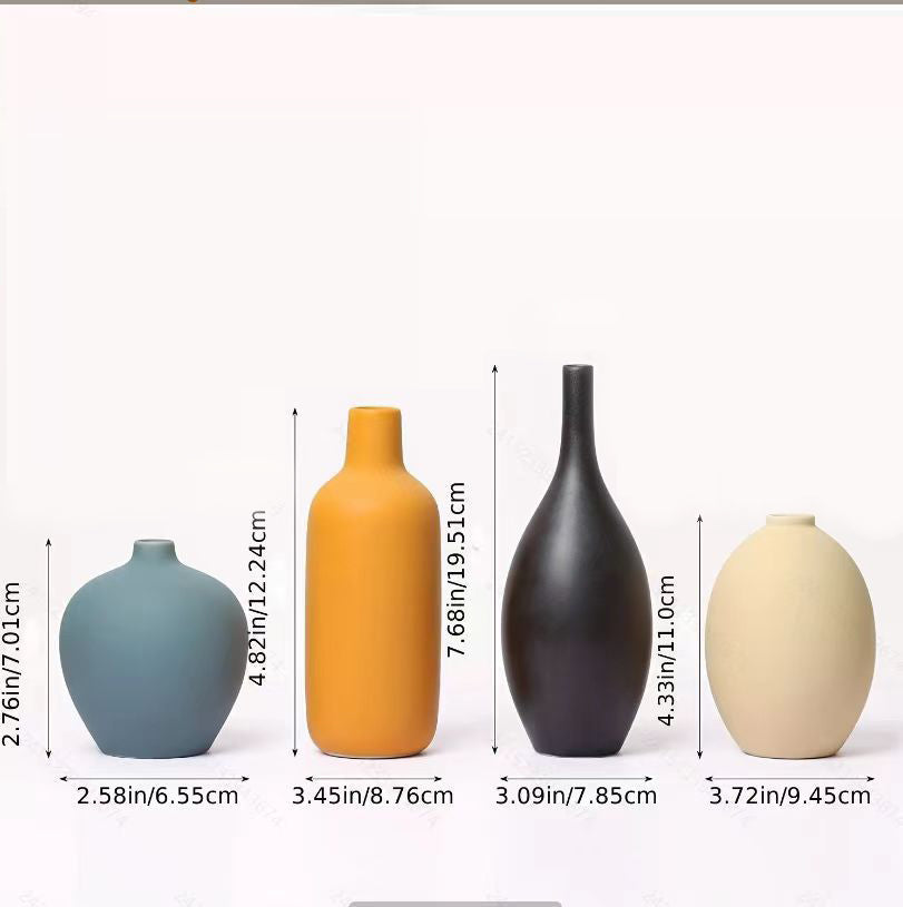 Modern Ceramic Three-Piece Vase Set for Home Decor