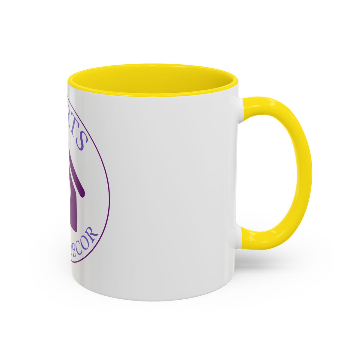 Hearts Desired Decor Accent Coffee Mug — Purple Home & Heart Logo (11/15 oz)