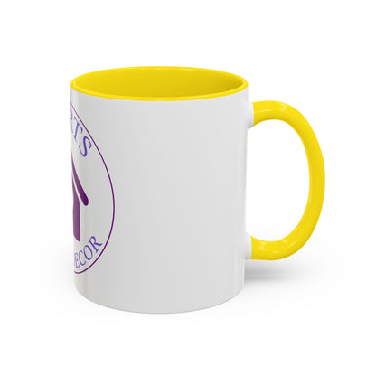 Hearts Desired Decor Accent Coffee Mug — Purple Home & Heart Logo (11/15 oz)