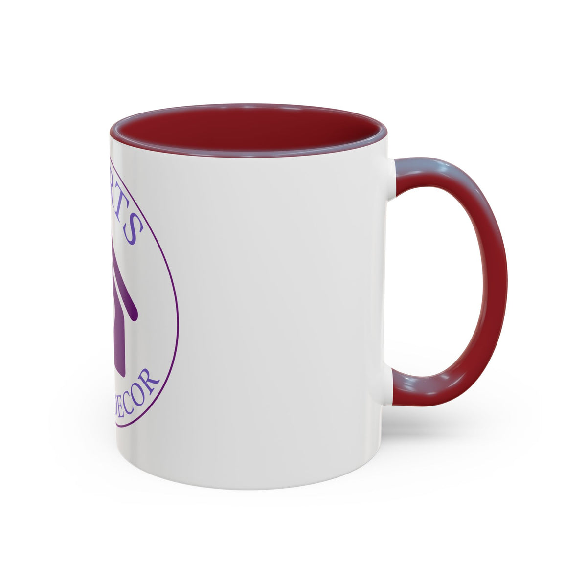 Hearts Desired Decor Accent Coffee Mug — Purple Home & Heart Logo (11/15 oz)