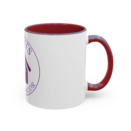 Hearts Desired Decor Accent Coffee Mug — Purple Home & Heart Logo (11/15 oz)