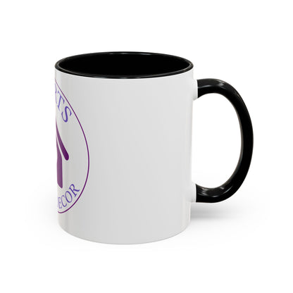 Hearts Desired Decor Accent Coffee Mug — Purple Home & Heart Logo (11/15 oz)