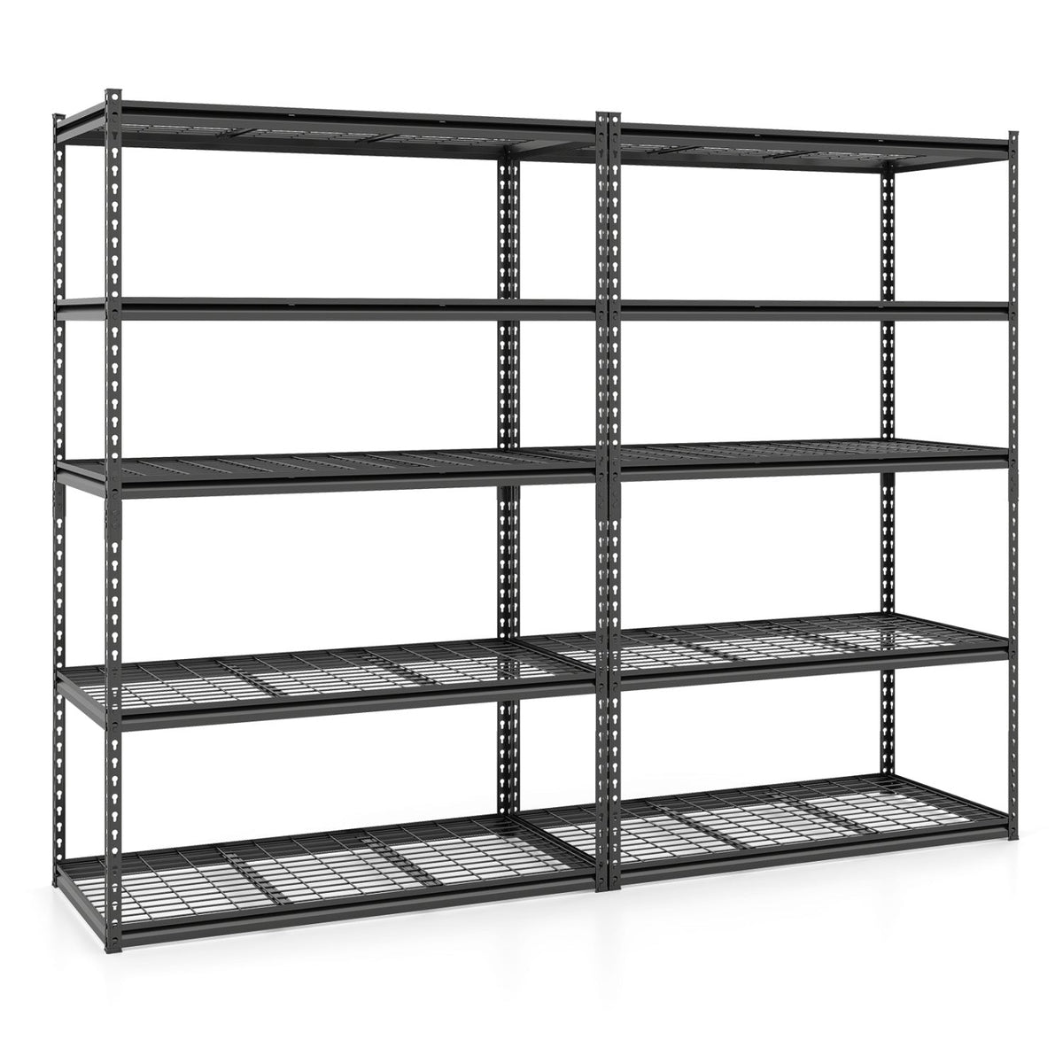 Five-Tier Metal Shelving Unit with 2000-LB Capacity