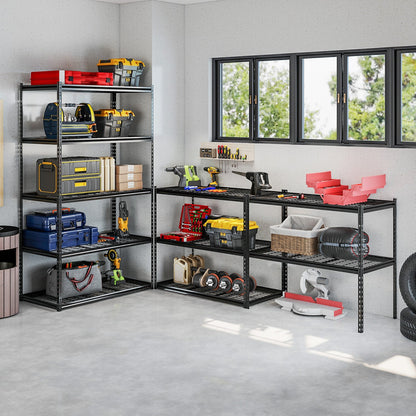 Five-Tier Metal Shelving Unit with 2000-LB Capacity