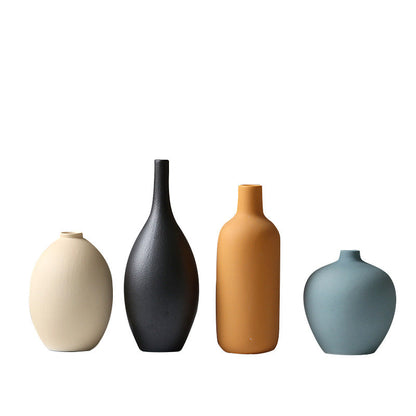 Modern Ceramic Three-Piece Vase Set for Home Decor