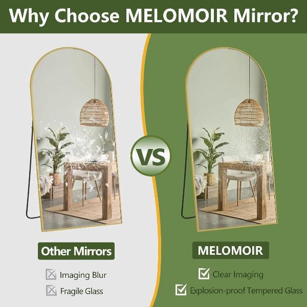 Large Arched Full Length Gold Frame Mirror