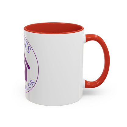 Hearts Desired Decor Accent Coffee Mug — Purple Home & Heart Logo (11/15 oz)