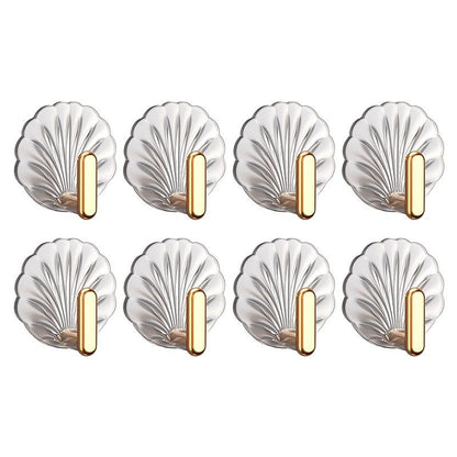 8-Piece Sea Shell Self-Adhesive Decorative Wall Hooks