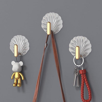 8-Piece Sea Shell Self-Adhesive Decorative Wall Hooks