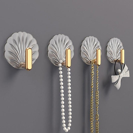 8-Piece Sea Shell Self-Adhesive Decorative Wall Hooks