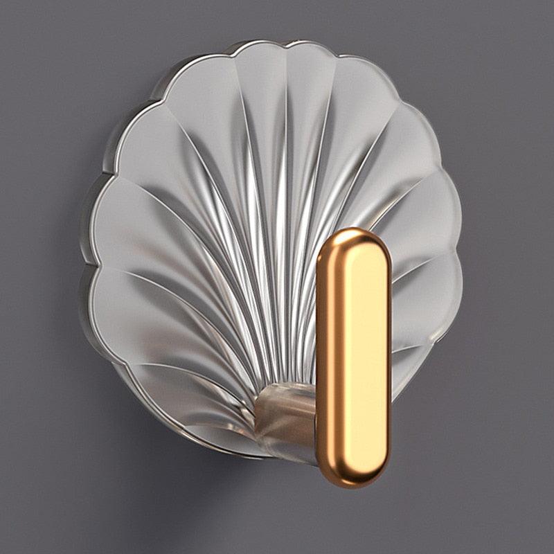 8-Piece Sea Shell Self-Adhesive Decorative Wall Hooks