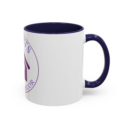 Hearts Desired Decor Accent Coffee Mug — Purple Home & Heart Logo (11/15 oz)