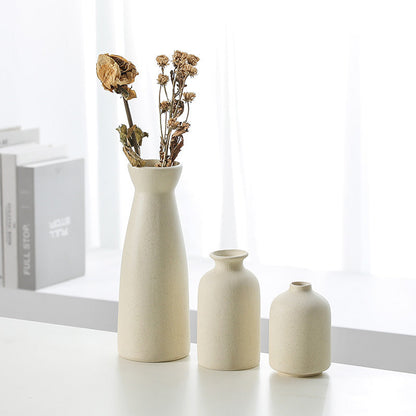 Modern Ceramic Vase Set of Three Decorative Planters