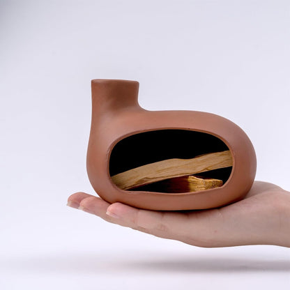 Ceramic Incense Burner with Palo Santo and Sage
