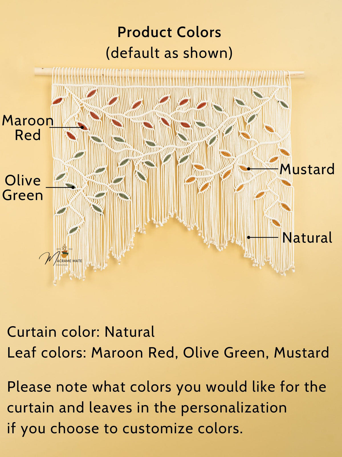 Ethereal Macrame Leaf Curtain Wall Hanging Decor
