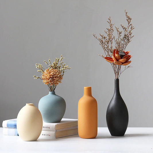 Modern Ceramic Three-Piece Vase Set for Home Decor