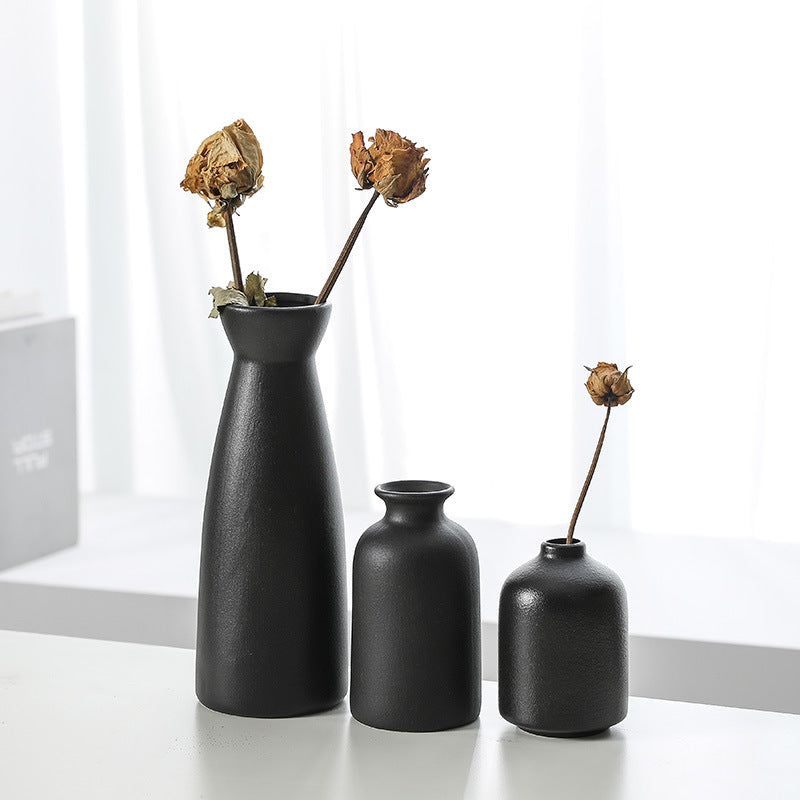 Modern Ceramic Vase Set of Three Decorative Planters