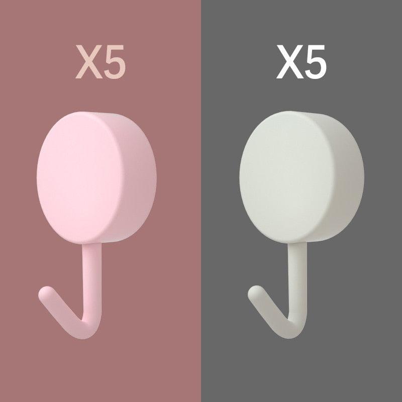 10-Piece Self-Adhesive Wall Hooks for Home Organization