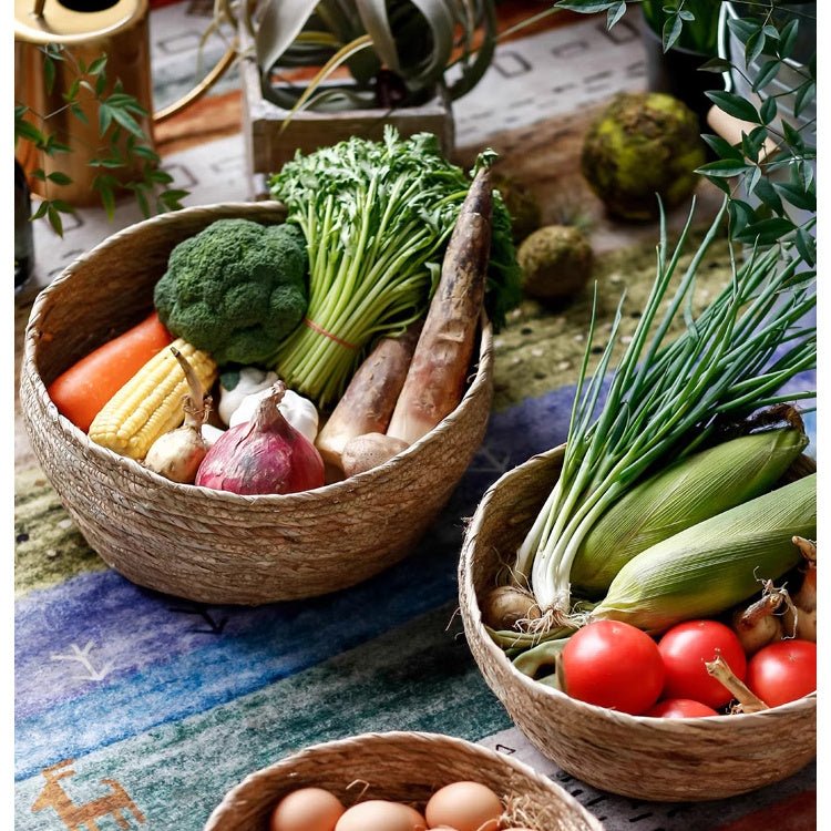 Seagrass Bowl Basket for Home Storage and Display