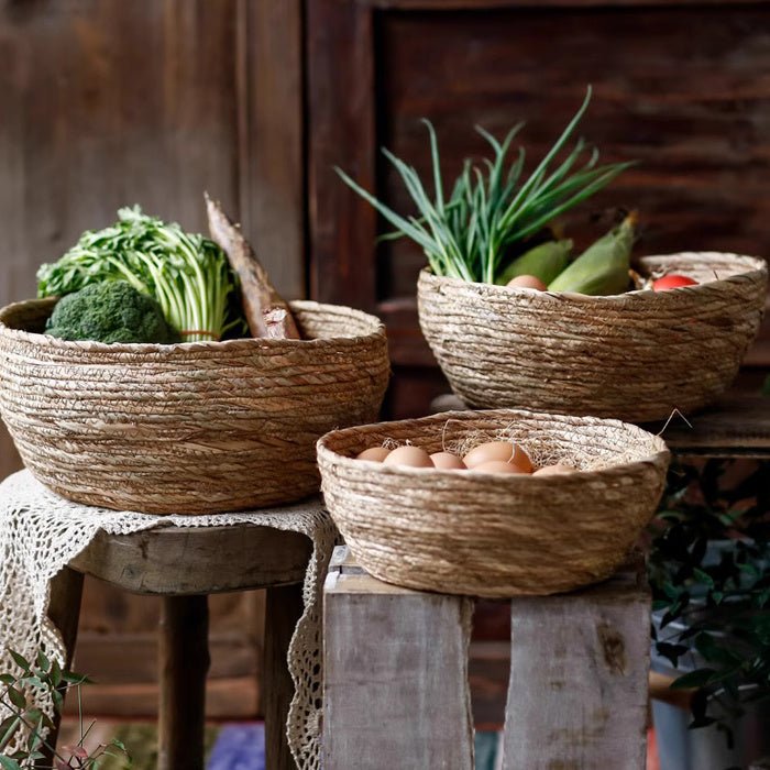 Seagrass Bowl Basket for Home Storage and Display