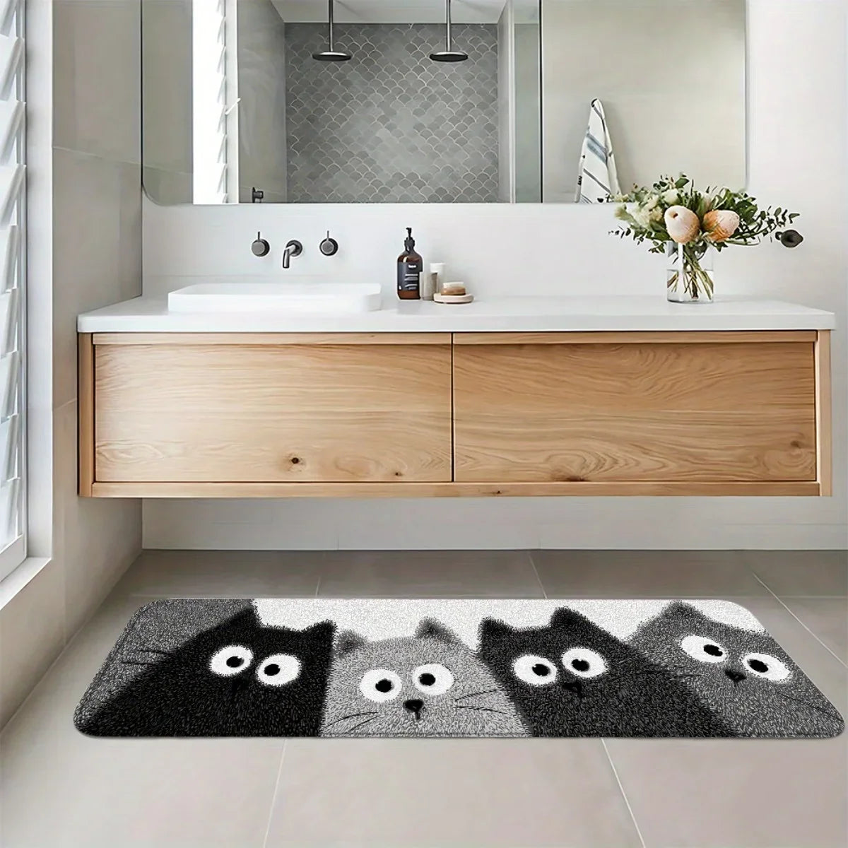 Cartoon Kittens Soft Bathtub Floor Mat