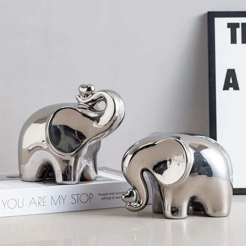 Cartoon Elephant Figurine Boho Home Decor Ornament for Display