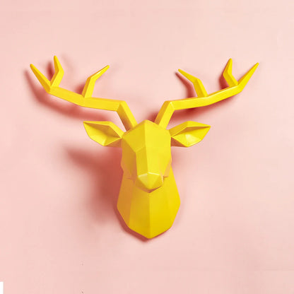 Deer Head Sculpture Creative Elk Antler Wall Mount Decoration
