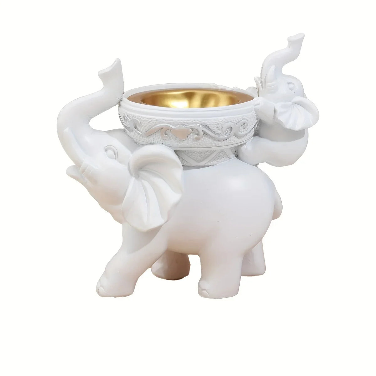 Elephant Figurine Candy Tray Key Bowl Storage Container