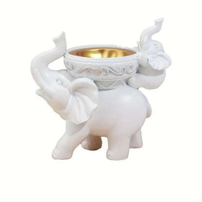 Elephant Figurine Candy Tray Key Bowl Storage Container