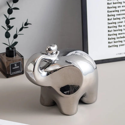 Cartoon Elephant Figurine Boho Home Decor Ornament for Display
