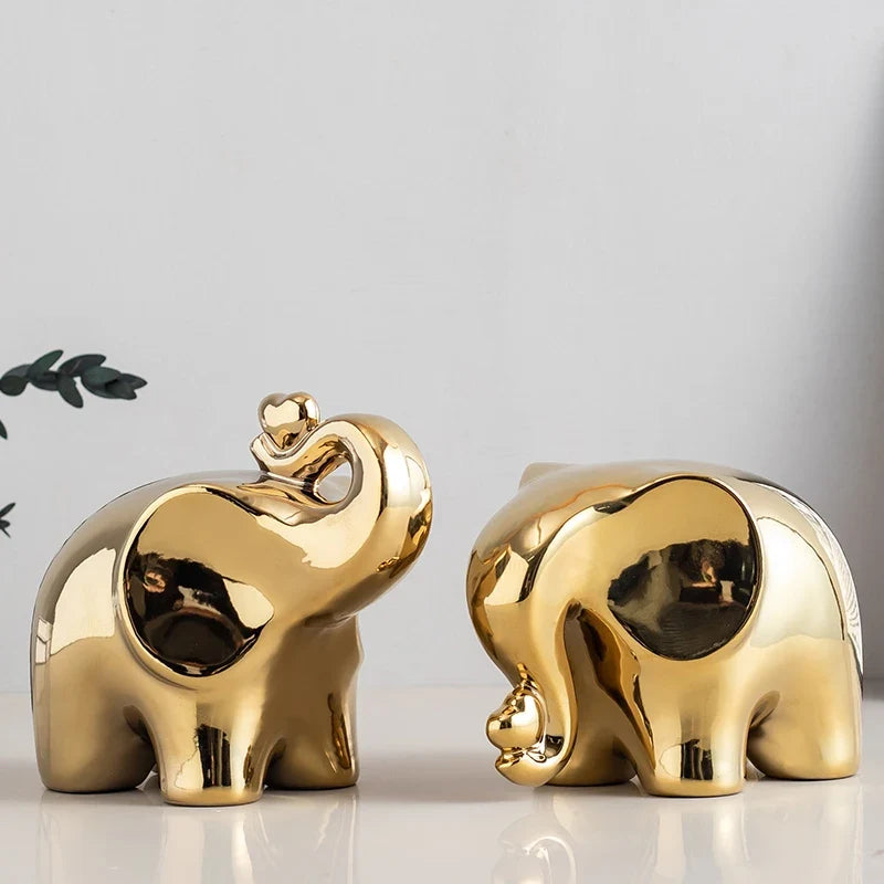 Cartoon Elephant Figurine Boho Home Decor Ornament for Display