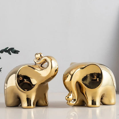 Cartoon Elephant Figurine Boho Home Decor Ornament for Display