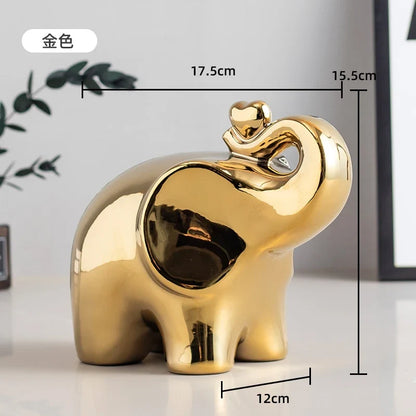 Cartoon Elephant Figurine Boho Home Decor Ornament for Display